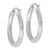 Image of 20mm 10k White Gold Satin & Shiny-Cut 3mm Round Hoop Earrings 10TC277