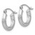 Image of 9mm 10k White Gold Satin & Shiny-Cut 3mm Round Hoop Earrings 10TC280