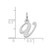 Image of 10K White Gold Small Fancy Script Initial V Charm