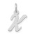 Image of 10K White Gold Small Script Initial K Charm