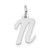 Image of 10K White Gold Small Script Initial N Charm