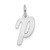 Image of 10K White Gold Small Script Initial P Charm