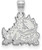 Image of 10K White Gold Texas Christian University Small Pendant by LogoArt (1W017TCU)