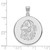 Image of 10K White Gold University of Georgia XL Disc Pendant by LogoArt (1W080UGA)