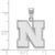 Image of 10K White Gold University of Nebraska Large Pendant by LogoArt (1W068UNE)