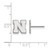 10K White Gold University of Nebraska X-Small Earrings Post by LogoArt