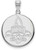 Image of 10K White Gold University of New Orleans Large Disc Pendant by LogoArt 1W018UNO