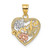 Image of 10k Yellow & Rose Gold with White Rhodium #1 WIFE In Heart w/ Flower Pendant