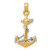 Image of 10k Yellow & White Gold Anchor w/Rope Pendant