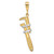 Image of 10K Yellow Gold & Rhodium 3-D Pipe Wrench Charm