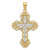 Image of 10K Yellow Gold & Rhodium Polished & Textured Kite Pattern Cross Pendant