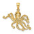 Image of 10K Yellow Gold 2-D and Textured Octopus Pendant 10K7431