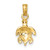 Image of 10K Yellow Gold 2-D and Textured Sea Turtle Pendant