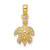 Image of 10K Yellow Gold 2-D and Textured Sea Turtle Pendant