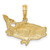 Image of 10K Yellow Gold 2-D Bass Fish w/ Tail Up Pendant