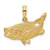 Image of 10K Yellow Gold 2-D Bass Fish w/ Tail Up Pendant