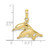 Image of 10K Yellow Gold 2-D Polished /Engraved Dolphins Pendant