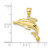 Image of 10K Yellow Gold 2-D Polished and Engraved Dolphin Pendant