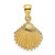 Image of 10k Yellow Gold 2-D Textured Scallop Shell Pendant