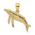 Image of 10K Yellow Gold 2-D Textured Whale Pendant