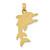 Image of 10K Yellow Gold 2-D Two Jumping Dolphins Pendant