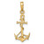 Image of 10k Yellow Gold 3-D Anchor w/Shackle and Entwined Rope Pendant