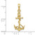 Image of 10k Yellow Gold 3-D Anchor w/Shackle and Entwined Rope Pendant