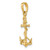 Image of 10k Yellow Gold 3-D Anchor w/Shackle and Entwined Rope Pendant