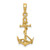 Image of 10k Yellow Gold 3-D Anchor w/Shackle and Entwined Rope Pendant