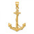 Image of 10k Yellow Gold 3-D Anchor with Rope Pendant