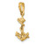 Image of 10K Yellow Gold 3-D Anchor with Rope Pendant 10C3343