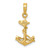 Image of 10K Yellow Gold 3-D Anchor with Rope Pendant 10C3343