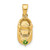 Image of 10K Yellow Gold 3-D August/Synthetic Stone Engraveable Baby Shoe Pendant