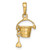 Image of 10K Yellow Gold 3-D Beach Bucket with Shovel Pendant