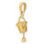 Image of 10K Yellow Gold 3-D Beach Bucket with Shovel Pendant