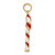 Image of 10k Yellow Gold 3-D Enameled Candy Cane Pendant