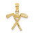 Image of 10K Yellow Gold 3-D Golf Clubs with Ball Pendant