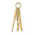 Image of 10K Yellow Gold 3-D Moveable Garden Hand Tool Collection Pendant