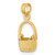 Image of 10K Yellow Gold 3-D Moveable Handle Basket Pendant