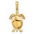 Image of 10k Yellow Gold 3-D Moveable Turtle Pendant