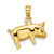 Image of 10k Yellow Gold 3-D Polished Pig with Curly Tail Pendant