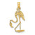 Image of 10k Yellow Gold 3-D Textured Flamingo Pendant