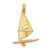 Image of 10K Yellow Gold 3-D Textured Windsail Surfing Board Pendant