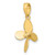Image of 10K Yellow Gold 3-D w/ 4 Blades Propeller Pendant