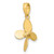 Image of 10K Yellow Gold 3-D w/ 4 Blades Propeller Pendant Image of 10K Yellow Gold 3-D w/ 4 Blades Propeller Pendant