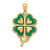 Image of 10K Yellow Gold 4-Leaf Clover Pendant with Enameled Tips