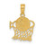 Image of 10k Yellow Gold Basketball in Net Pendant