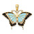 Image of 10K Yellow Gold Blue Enameled Butterfly Pendant