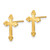 Image of 16mm 10k Yellow Gold Budded Cross Earrings