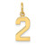 Image of 10K Yellow Gold Casted Small Polished Number 2 Charm